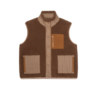 The Great The Plush Crosswind Vest, Hickory w Chocolate Dot
