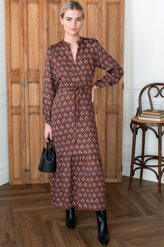 Love Tomas Frances 3 Dress, Library Flowers Cocoa