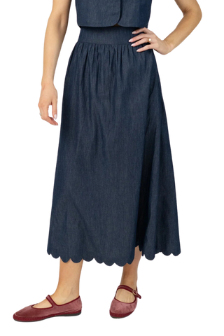 Beau & Ro Markey Skirt, Indigo Blue