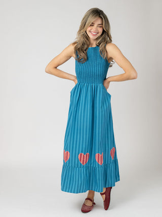 Beau & Ro Margot Dress, Blue Love Stripe