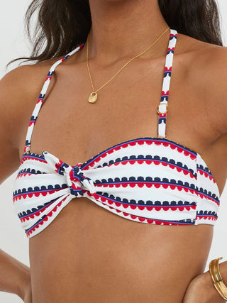 LemLem Ava Bandeau Top with Elsi High Waist Bottom, Kibebi Marine