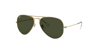 Ray-Ban Large Aviator Sunglasses, Green Metal