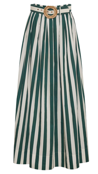 Cara Cara Greenfield Skirt, Green White Stripe