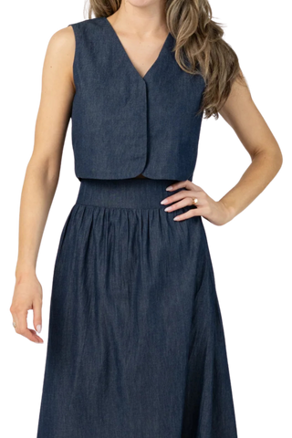 Beau & Ro Trellis Top, Indigo