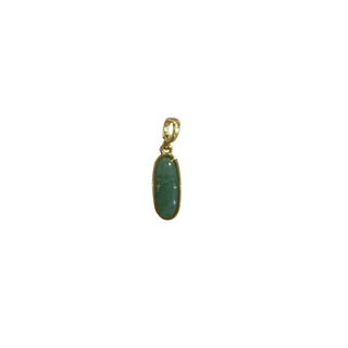 Oblong Gemstone Drop Charm, Green Aventurine