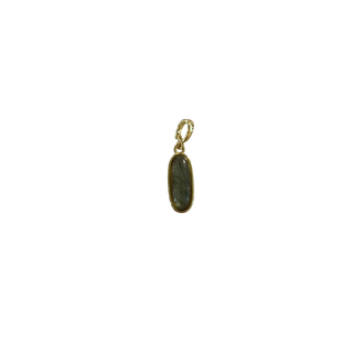 Oblong Gemstone Drop Charm, Labradorite