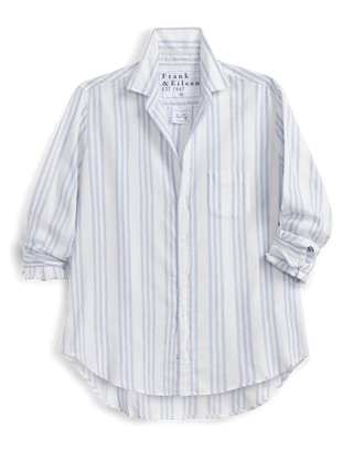 Frank & Eileen Relaxed Button-Up Shirt, Multi Blue Stripe