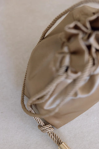 J. Lowery Satin Pouch, Nude