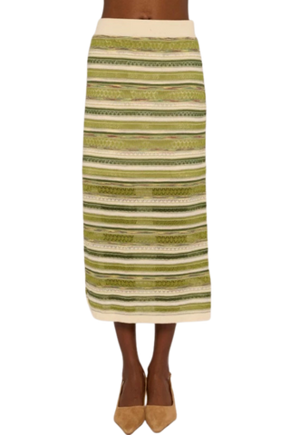 Love the Label Waverly Knit Skirt, Green Space Dye