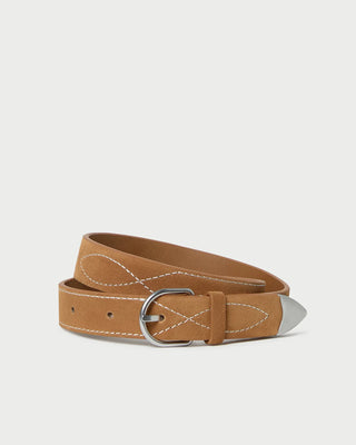 Loeffler Randall Stanton Western Skinny Belt, Toffee