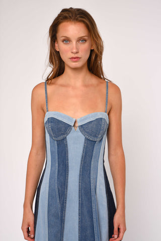 Love the Label Mackenzie Denim Dress, Paneled Denim
