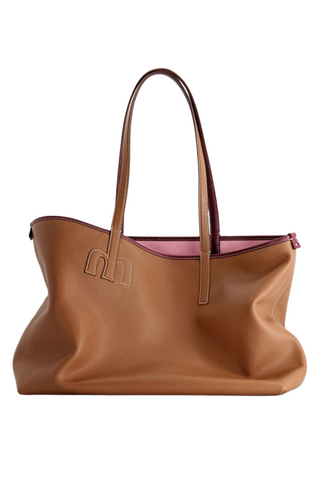 Mlouye M Tote, Tan & Pink