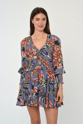 Love the Label Cameron Mini Dress, Waltz of Flowers Print