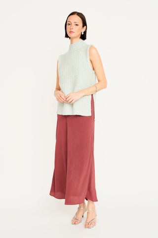 Mirth Santander Silk Skirt, Dark Cerise