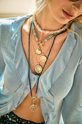 Jane Win STRONG Sea Breeze Clamshell Classic Rolo Necklace