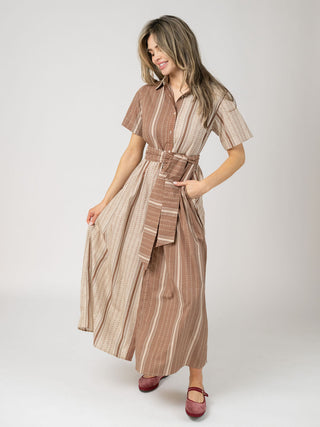 Beau & Ro Elle Maxi Dress, Brown Arrow