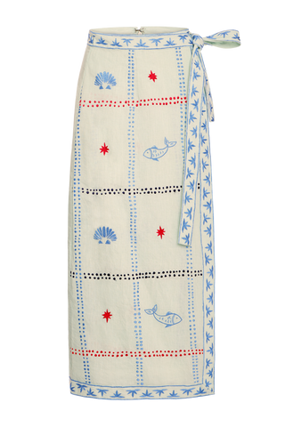 Olivia by Livro Leigh Wrap Skirt, Seastitch