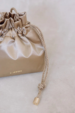 J. Lowery Satin Pouch, Nude