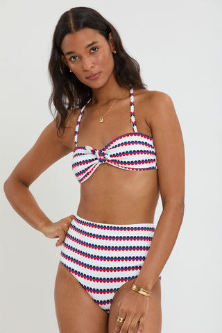 LemLem Ava Bandeau Top with Elsi High Waist Bottom, Kibebi Marine