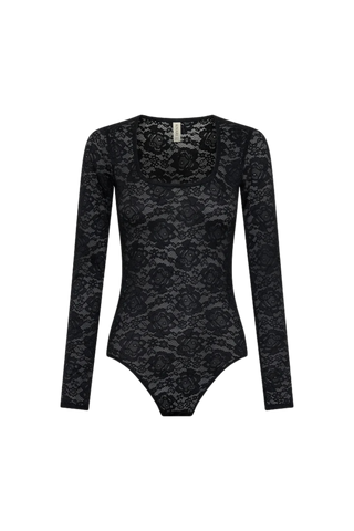 Kivari Bonnie Lace Bodysuit, Black