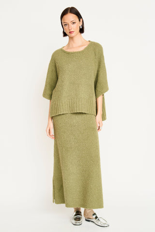 Mirth Estes Boucie Knit Skirt, Matcha