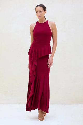 Misa Helma Dress, Burgundy
