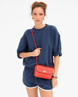 Clare V. Kathryn Bag, Red Embossed Lizard