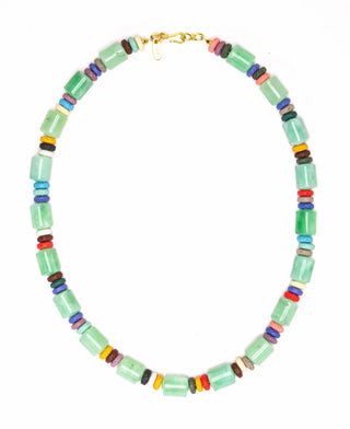 Gather Goods Green Tube and Lava Necklace