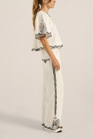 Ilio Nema Calliope Top, White and Black