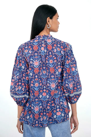 Banjanan Lorna Top, Medieval Blue