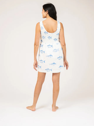 Beau & Ro Maggie Mini Dress, Fish White