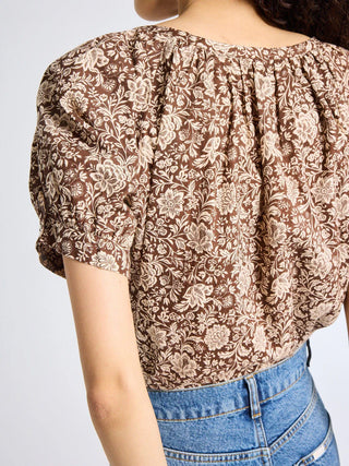 Mille Naomi Top, Cocoa Floral
