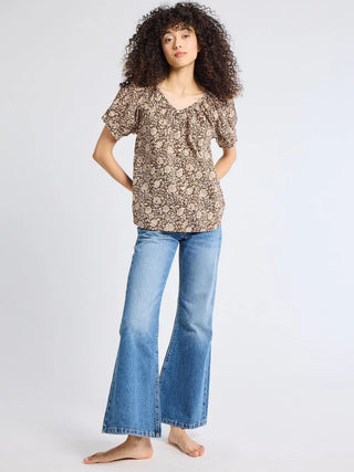 Mille Naomi Top, Cocoa Floral
