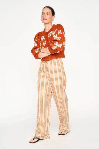 Mirth Jeju Silk Drawstring Pant, Driftstone Stripe