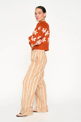 Mirth Jeju Silk Drawstring Pant, Driftstone Stripe