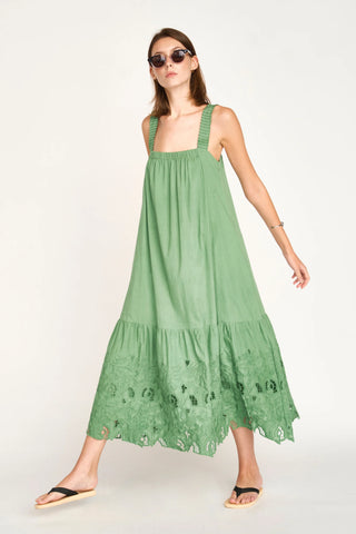 Mirth Monaco Dress, Mint Embroidered Deco