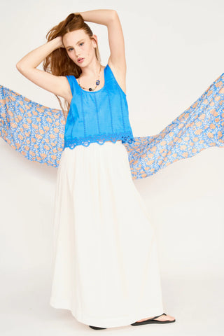 Mirth Orinda Tank, Egyptian Blue Lotus Eyelet