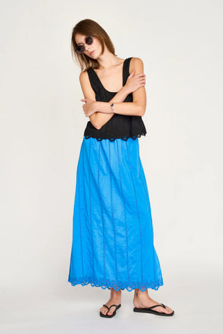 Mirth Parma Skirt, Egyptian Blue Lotus Eyelet