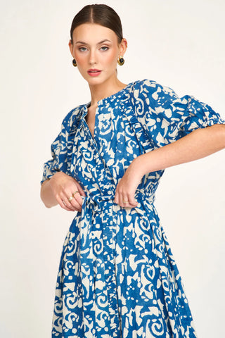 Mirth Somerset Dress, Indigo Heka