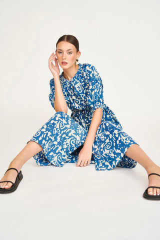 Mirth Somerset Dress, Indigo Heka
