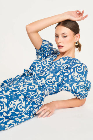 Mirth Somerset Dress, Indigo Heka
