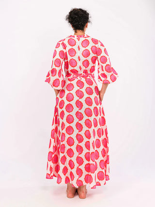 Nimo With Love Marigold Dress, Ikat Pink Orange
