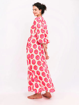 Nimo With Love Marigold Dress, Ikat Pink Orange