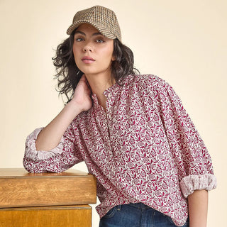 Pink Chicken Josephine Top, Burgundy Climbing