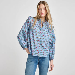 Pink Chicken Misha Top, Light Blue Carnation