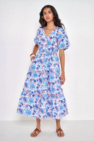 Banjanan Poppy Dress, Philippa Azure