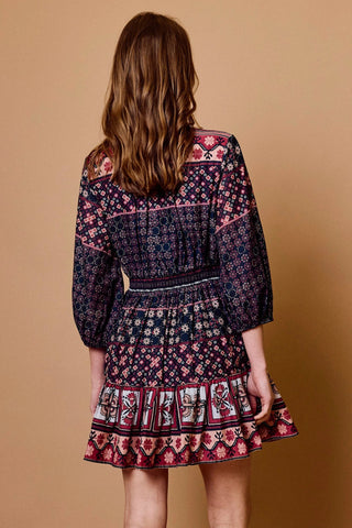 Cleobella Priyanka Mini Dress, Zocalo Rose Tan Print
