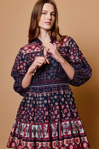 Cleobella Priyanka Mini Dress, Zocalo Rose Tan Print