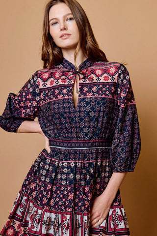 Cleobella Priyanka Mini Dress, Zocalo Rose Tan Print