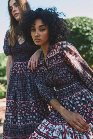 Cleobella Priyanka Mini Dress, Zocalo Rose Tan Print